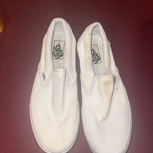 White van slip ons
